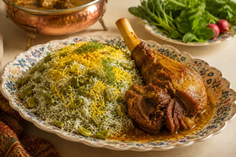 باقالی‌پلو با گوشت